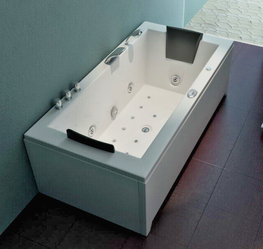 Luxus LED Whirlpool Badewanne SET 182x90cm +Heizung +Hydrojet +Ozon +Radio 2024 f Bild 1