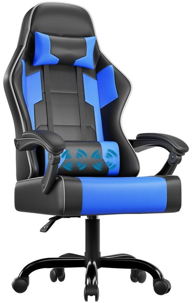 HOMALL Gaming-Stuhl LED Massage Bürostuhl mit Fußstütze,Kopfstütze Gaming Chair (Gaming Sessel,Federsitzkissen mit Fußstütze,360° drehbar) Bild 1