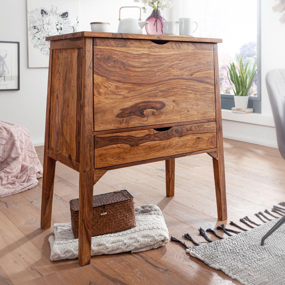 Wohnling Design Barschrank Sheesham Massivholz B/H/T ca. 90/107/56cm Bild 1