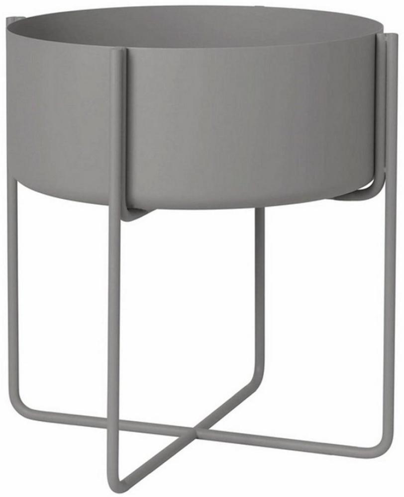 Blomus Pflanzgefäß mit Gestell KENA, Blumentopf, Pflanztopf, Stahl pulverbeschichtet, steel gray, 66024 Bild 1