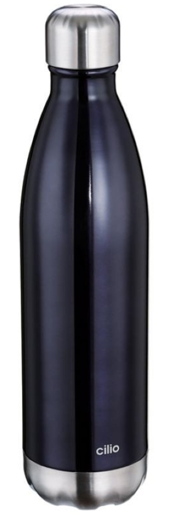 Cilio 'ELEGANTE' Isoliertrinkflasche, Edelstahl schwarz, 750 ml Bild 1