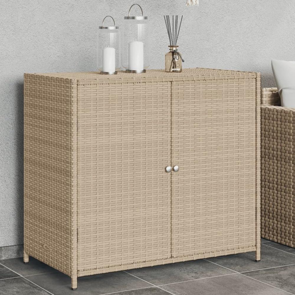 vidaXL Gartenschrank Beige 83x45x76 cm Poly Rattan 365546 Bild 1