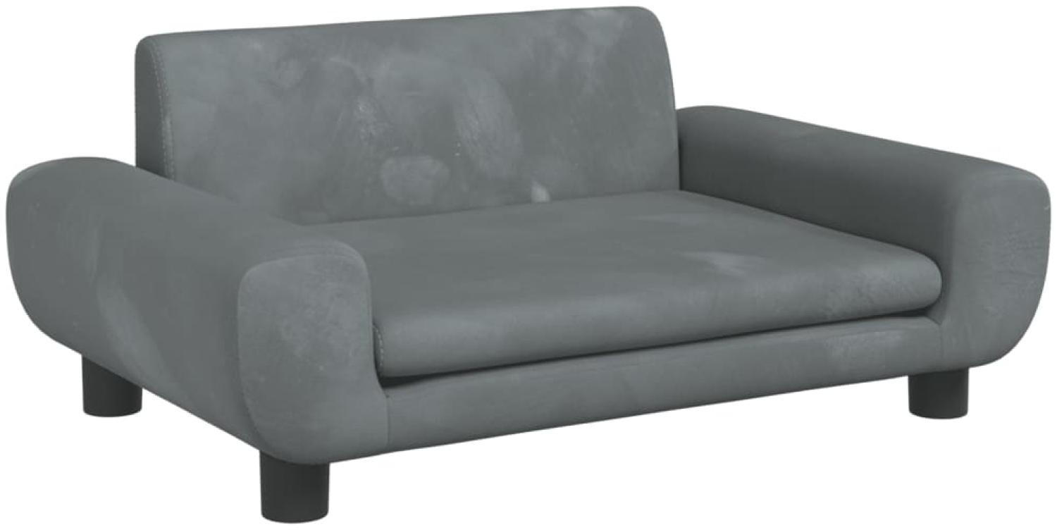 vidaXL Kindersofa Dunkelgrau 70x45x33 cm Samt 3196388 Bild 1