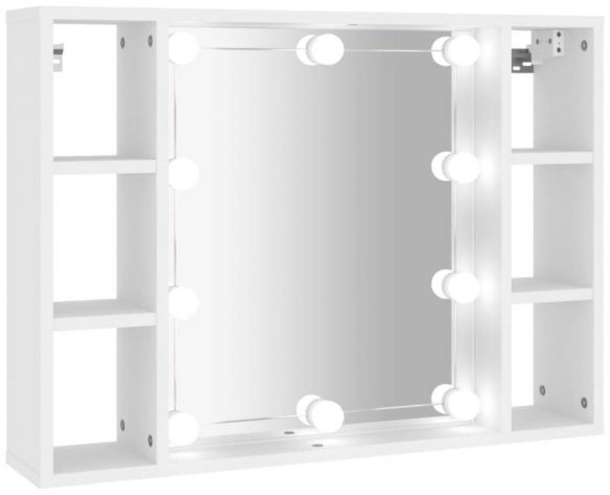 vidaXL Spiegelschrank mit LED Weiß 76 x 15 x 55 cm 808855 Bild 1