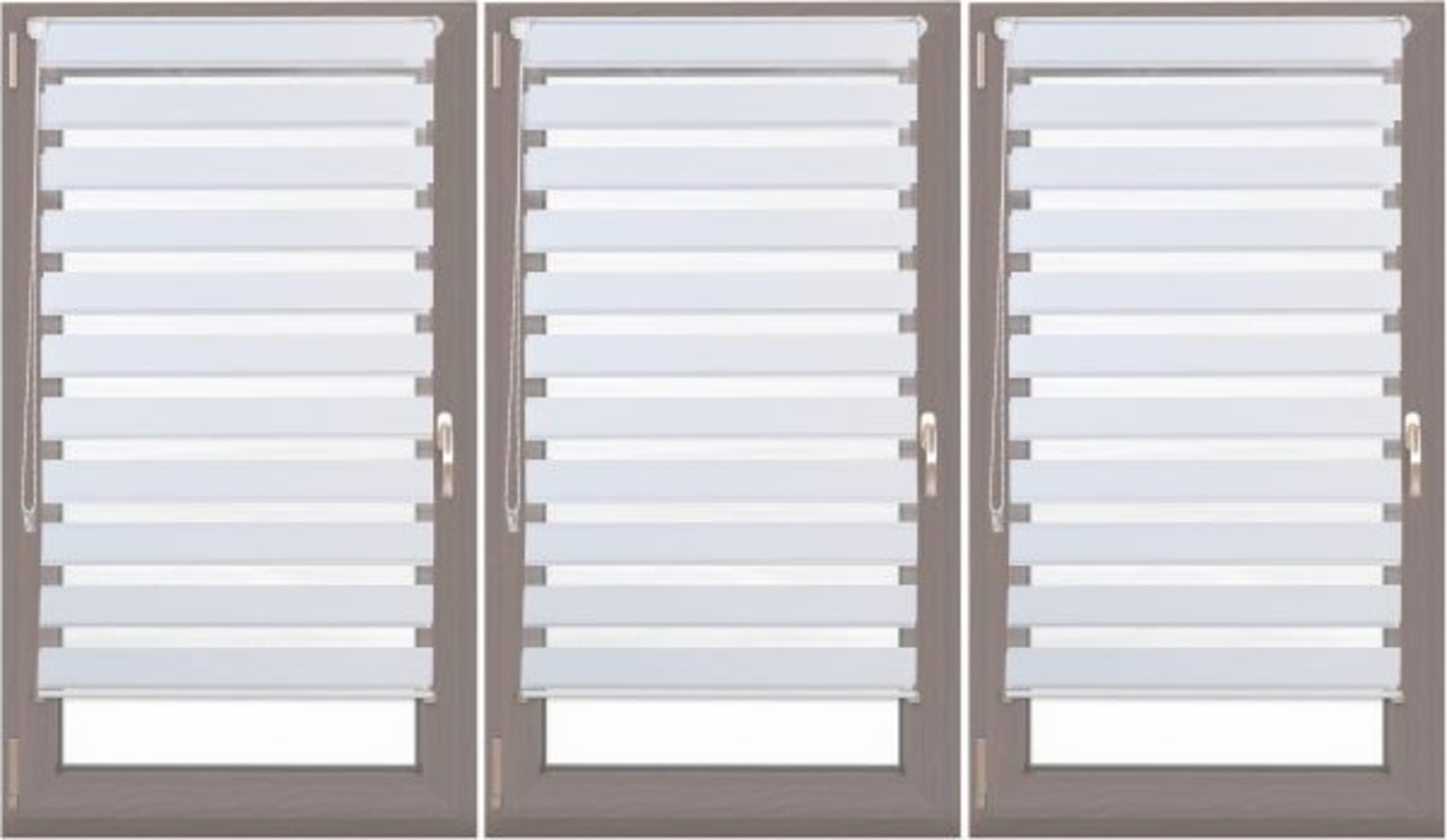 3 x Doppelrollo Klemmfix Weiß 70x150 cm Bild 1