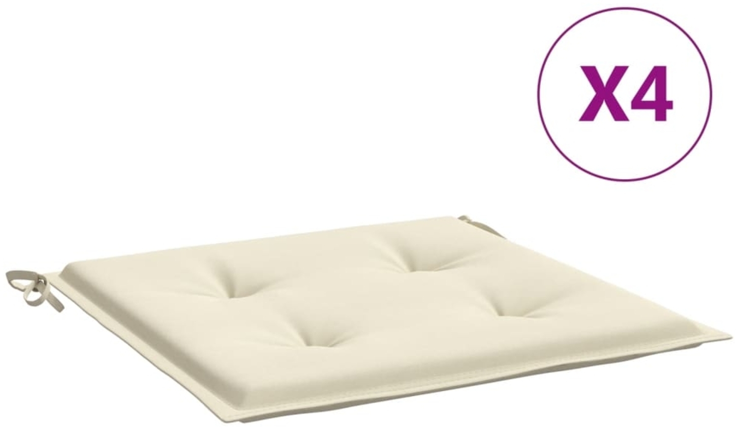 vidaXL Gartenstuhl-Kissen 4 Stk. Creme 50x50x3 cm Oxford-Gewebe 314042 Bild 1