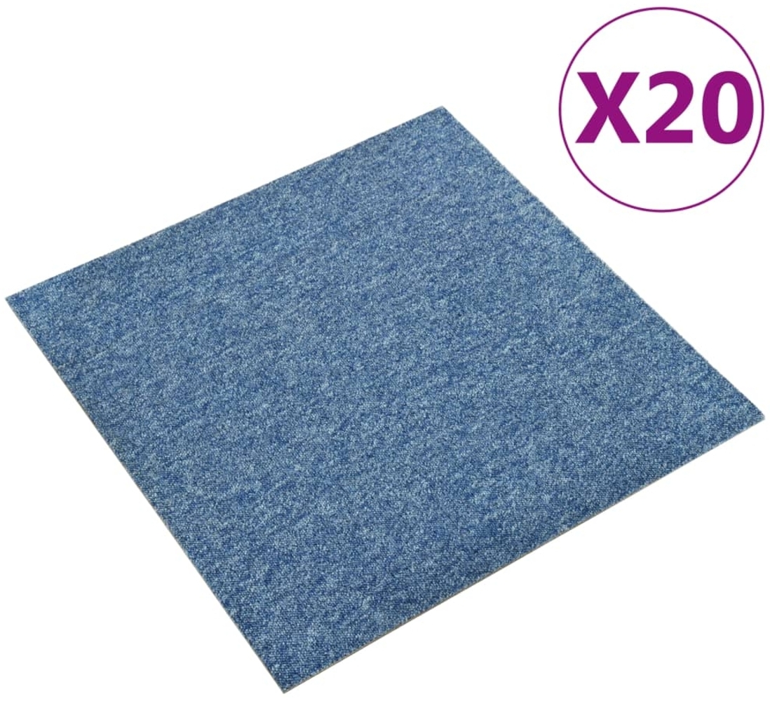 vidaXL Teppichfliesen 20 Stk. 5 m² 50x50 cm Blau 147316 Bild 1