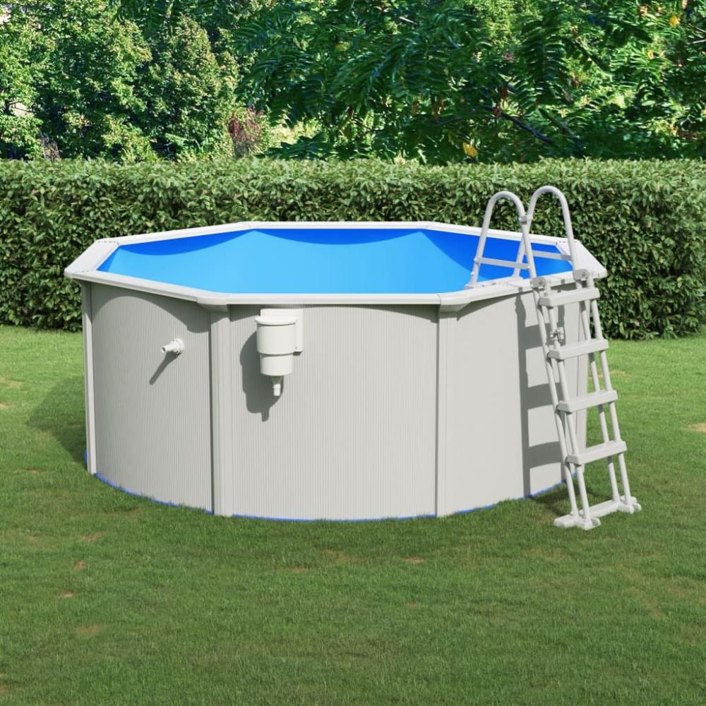 vidaXL Pool mit Sicherheitsleiter 610x360x120 cm 3098039 Bild 1