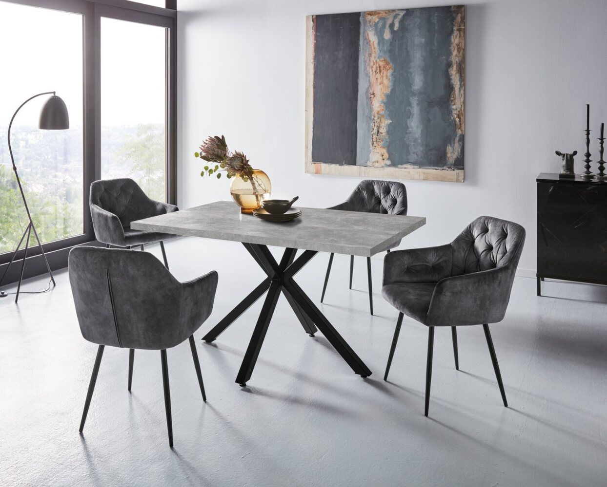 HELA Essgruppe CLEO Tischgruppe Bestseller, (Set, 5-tlg, 1 Tisch / 4 Stühle), Schalenstühle Tisch Wohnzimmer Esszimmer Bild 1