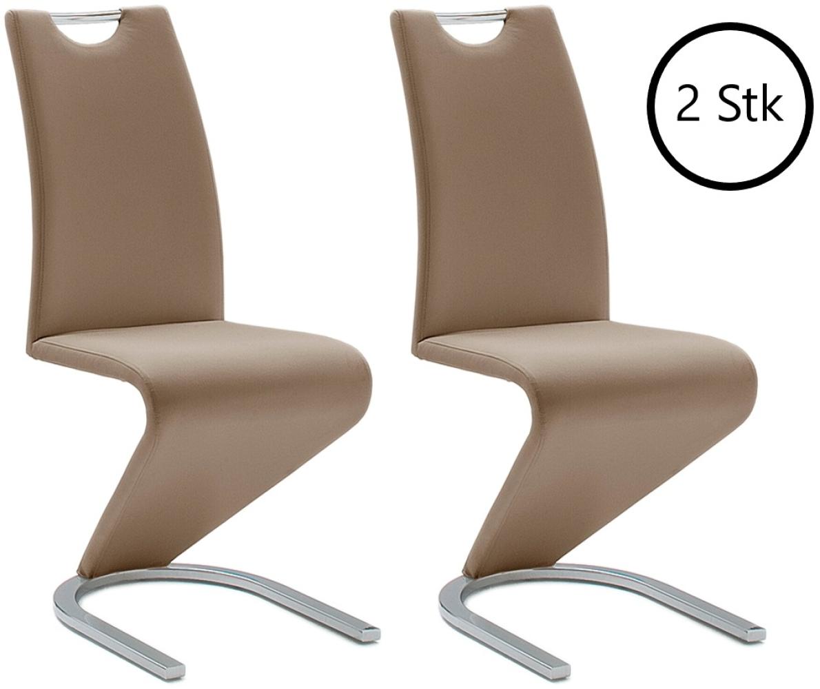 Esszimmerstuhl >Pupik I< (2er Set) in Cappuccino aus Metall - 45x102x62 (BxHxT) Bild 1