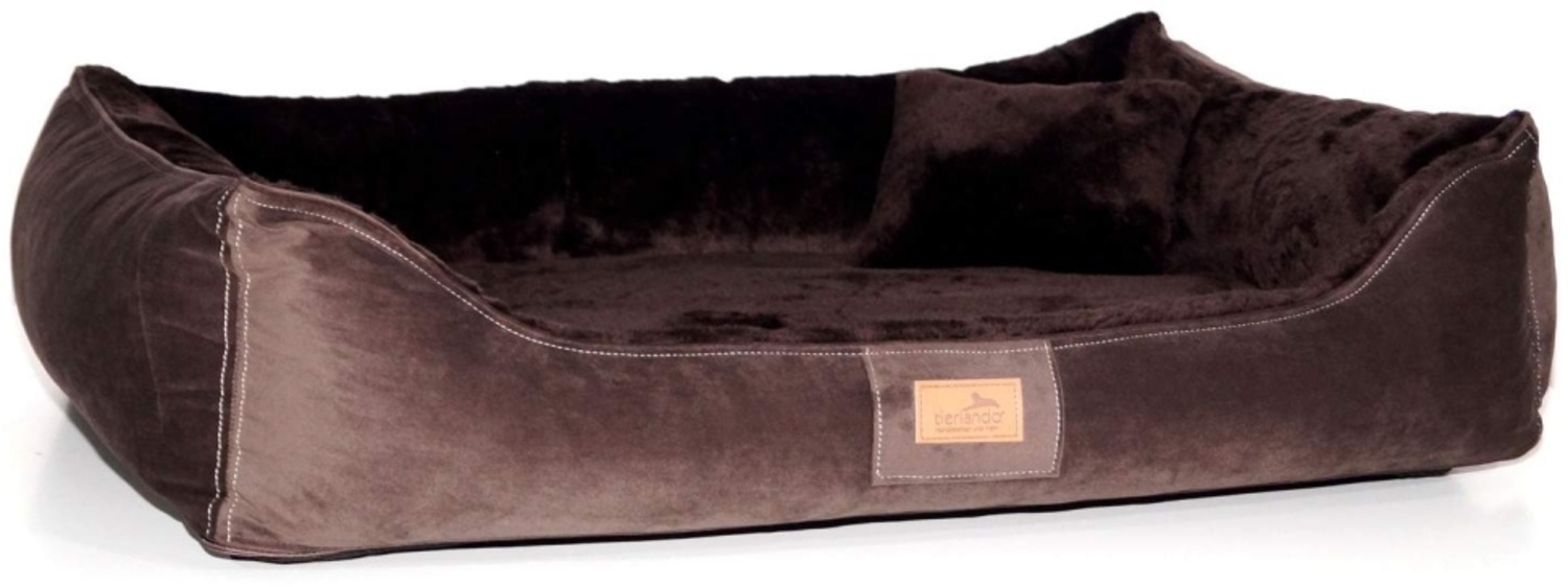 FLOYD Velours-Plüsch Orthopädisches Hundebett - 120x85cm, 01 Braun Bild 1