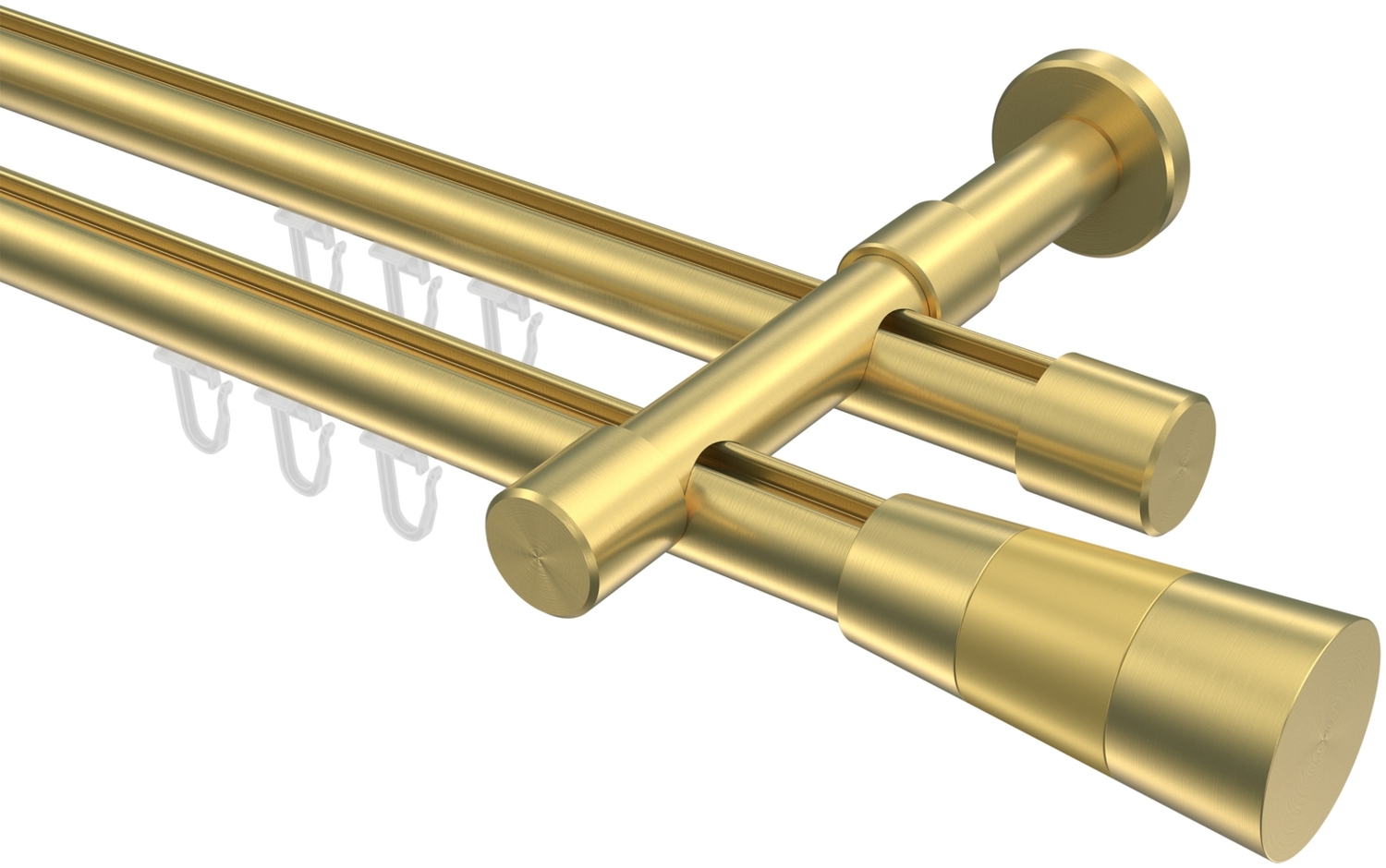 Innenlauf-Gardinenstangen-Set Prestige Tanara 100 cm, 2-läufig, 20 mm Ø Messing-Optik Bild 1