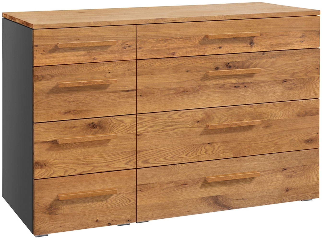 Hasena Kommode Cassino anthrazit Wildeiche natur, geölt zerlegt Bild 1