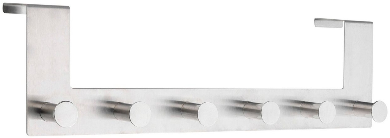 Meinposten Türhaken Türhaken 6 Haken Hakenleiste Edelstahl silber Hängehaken 39 cm, Türen, (1-St), ohne brohren Bild 1