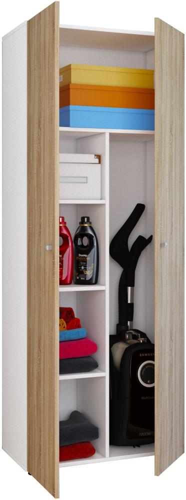 Mehrzweckschrank Kleiderschrank Hochschrank Garderobe Flur Schrank Eiche Dekor Bild 1