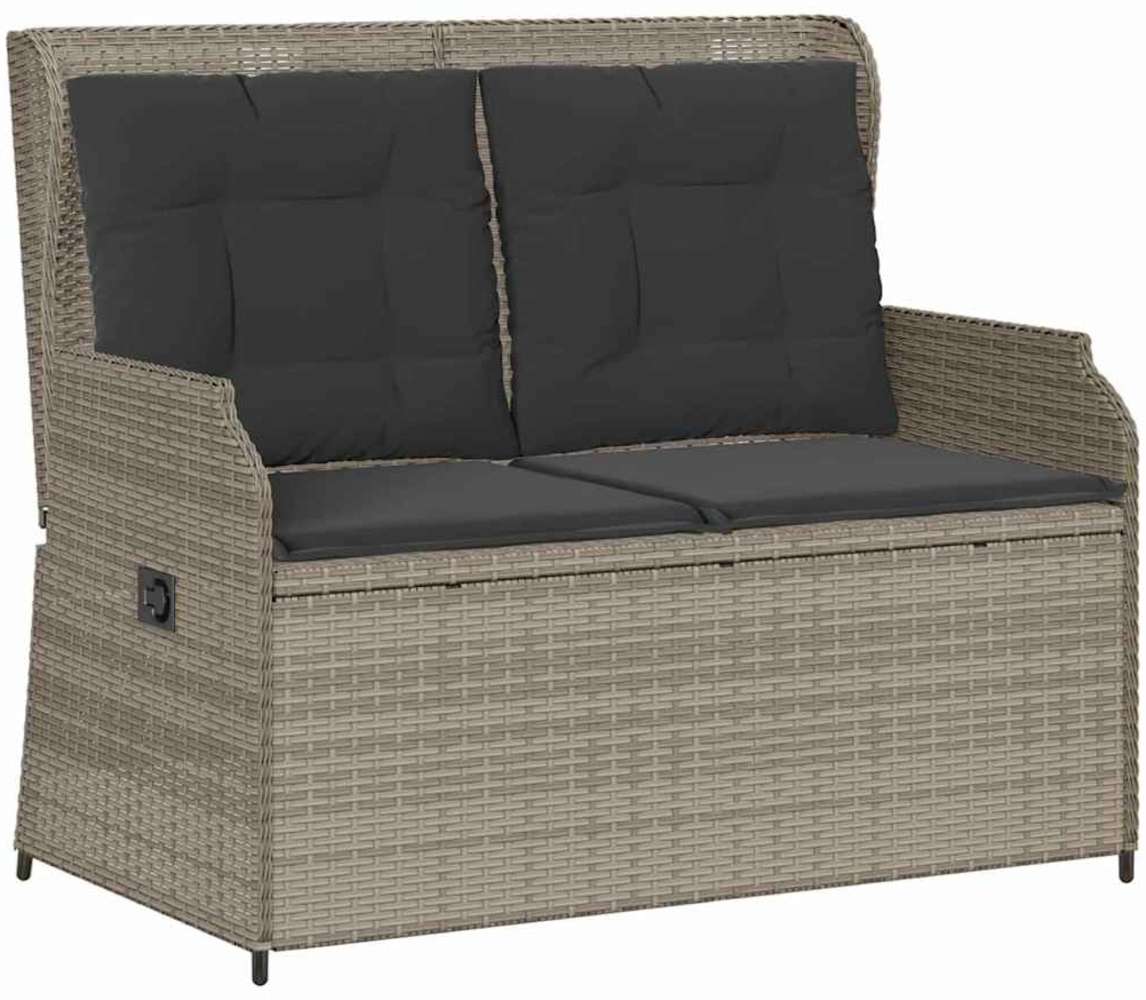 vidaXL Gartenbank mit Kissen Hellgrau Poly Rattan 3394463 Bild 1