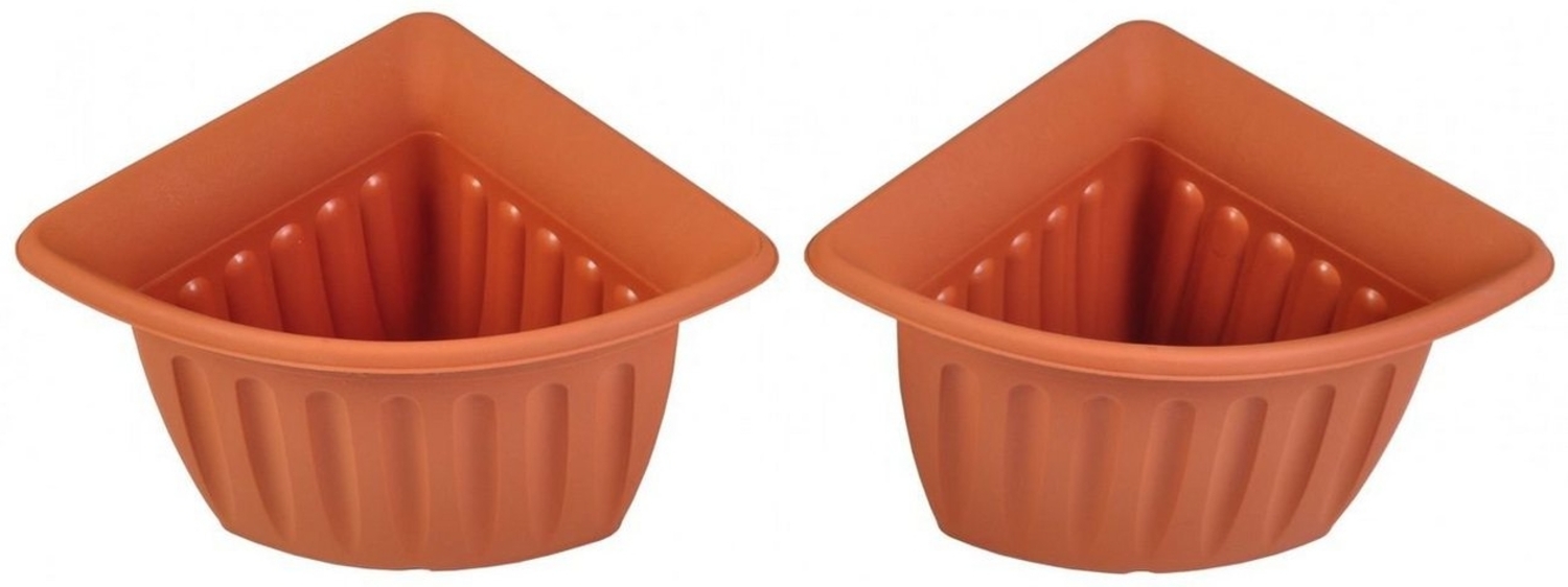 Eck-Blumentopf 4er-Set Terrakotta Pflanztopf Blumenkübel Pflanzkübel Pflanzgefäß Bild 1