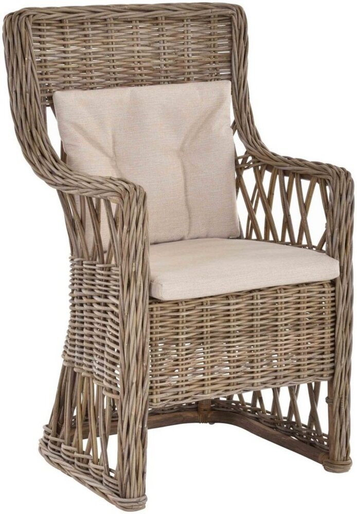 Krines Home Esszimmerstuhl Rattan Esszimmer-Sessel nordischer Stil Rattanstuhl Esszimmerstuhl, mit Armlehne, gerade Rückenlehne Bild 1