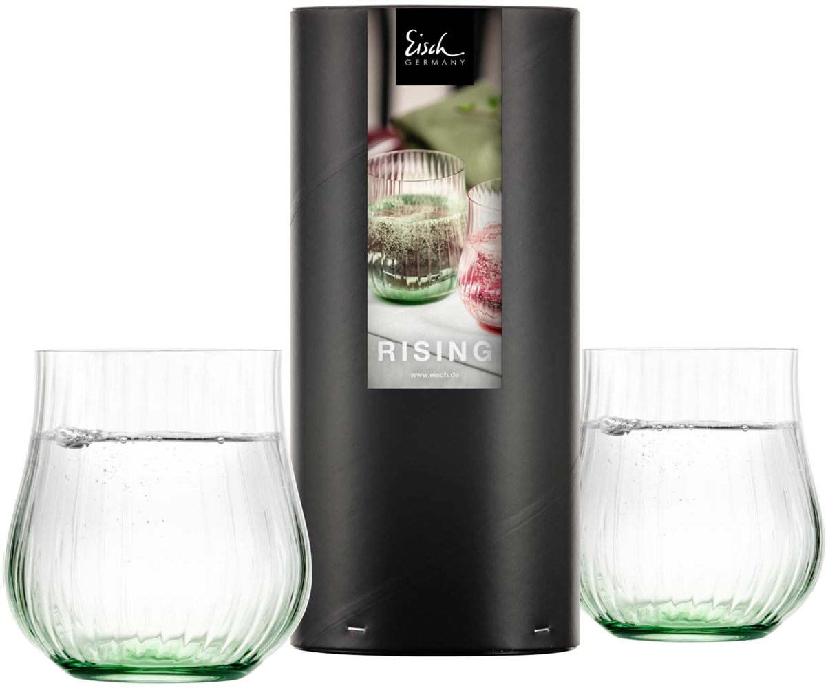 Eisch Rising Allroundbecher 400 ml 2er Set Dunkelgrün in Geschenkröhre Bild 1