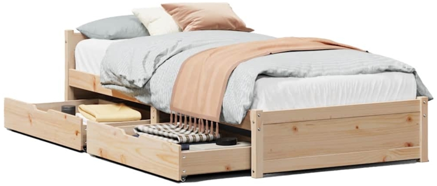 vidaXL Massivholzbett ohne Matratze 100x200 cm Kiefernholz 3301684 Bild 1