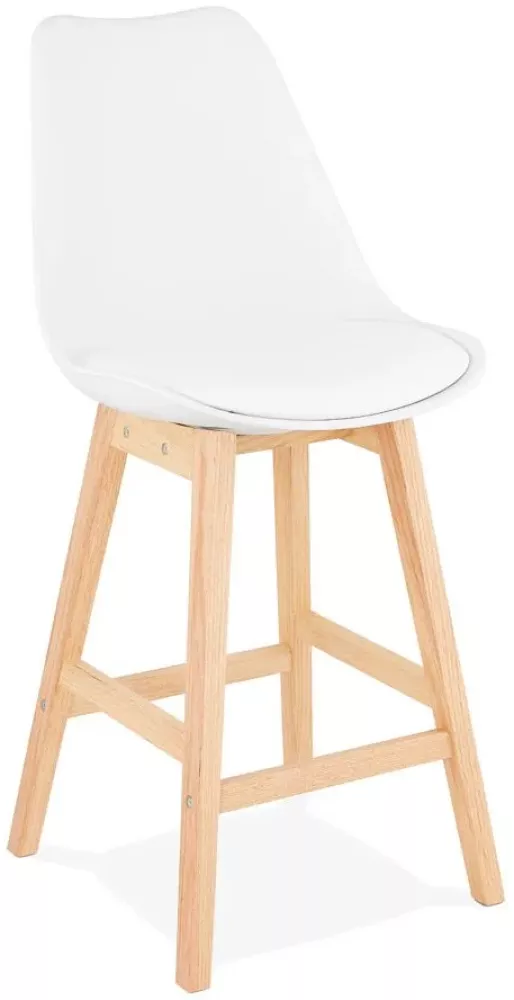 Kadima Design Barhocker Kunstleder | 65 cm Sitzhöhe | Ergonomisch Skandinavisch Belastbar 90kg | Weiß | Tresenhocker Bild 1