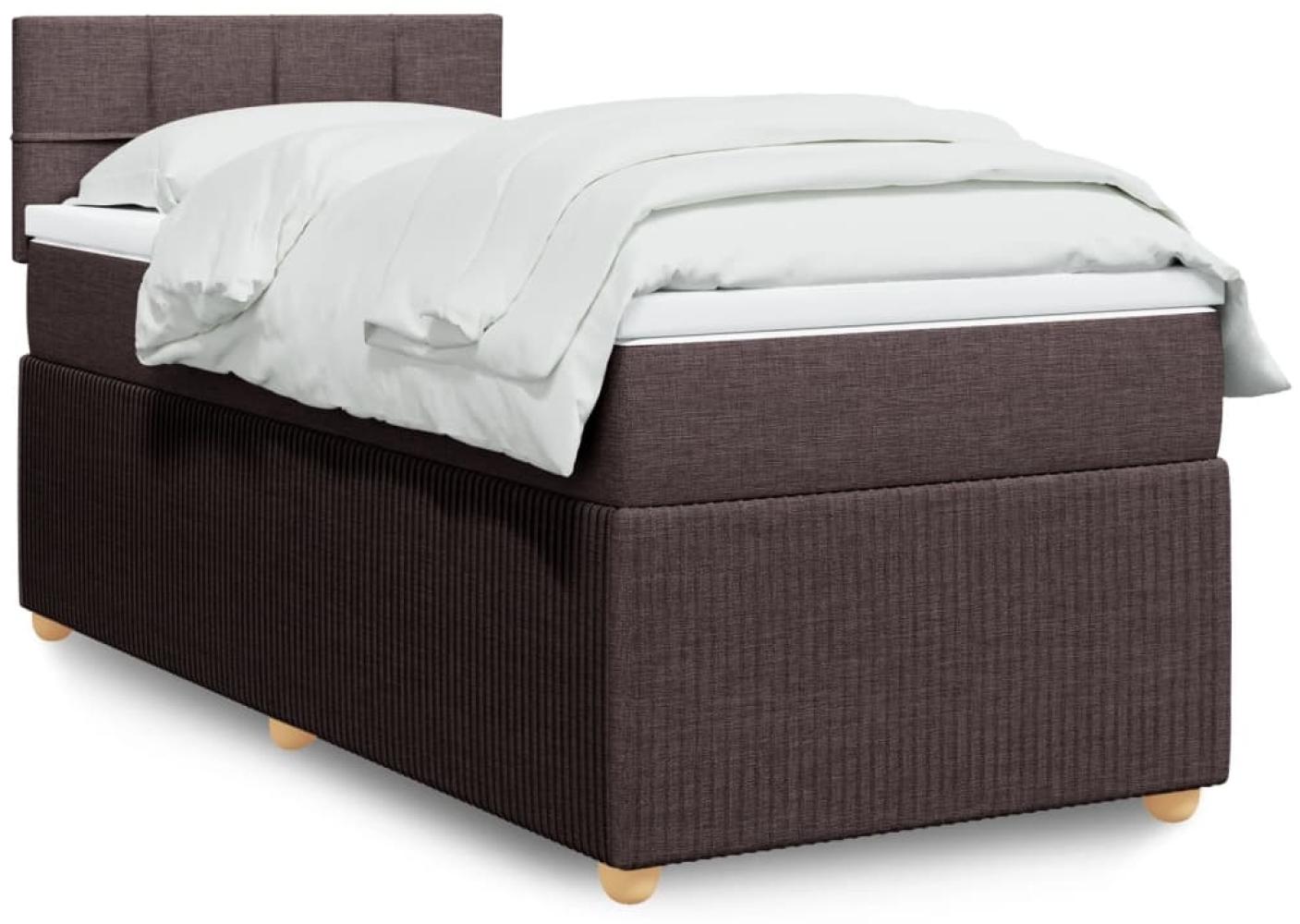 vidaXL Boxspringbett mit Matratze Dunkelbraun 100x200 cm Stoff 3289670 Bild 1