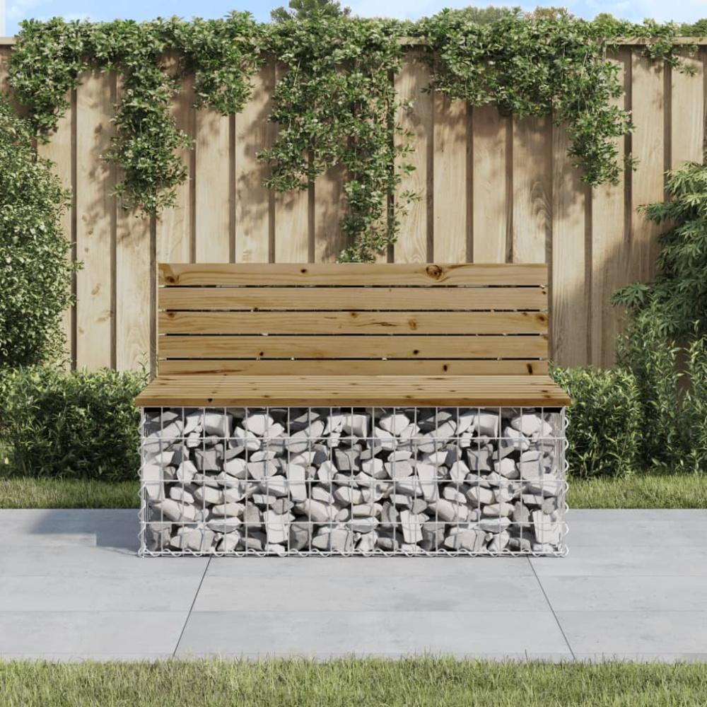 vidaXL Gartenbank aus Gabionen 103x70x65 cm Kiefernholz Imprägniert Bild 1