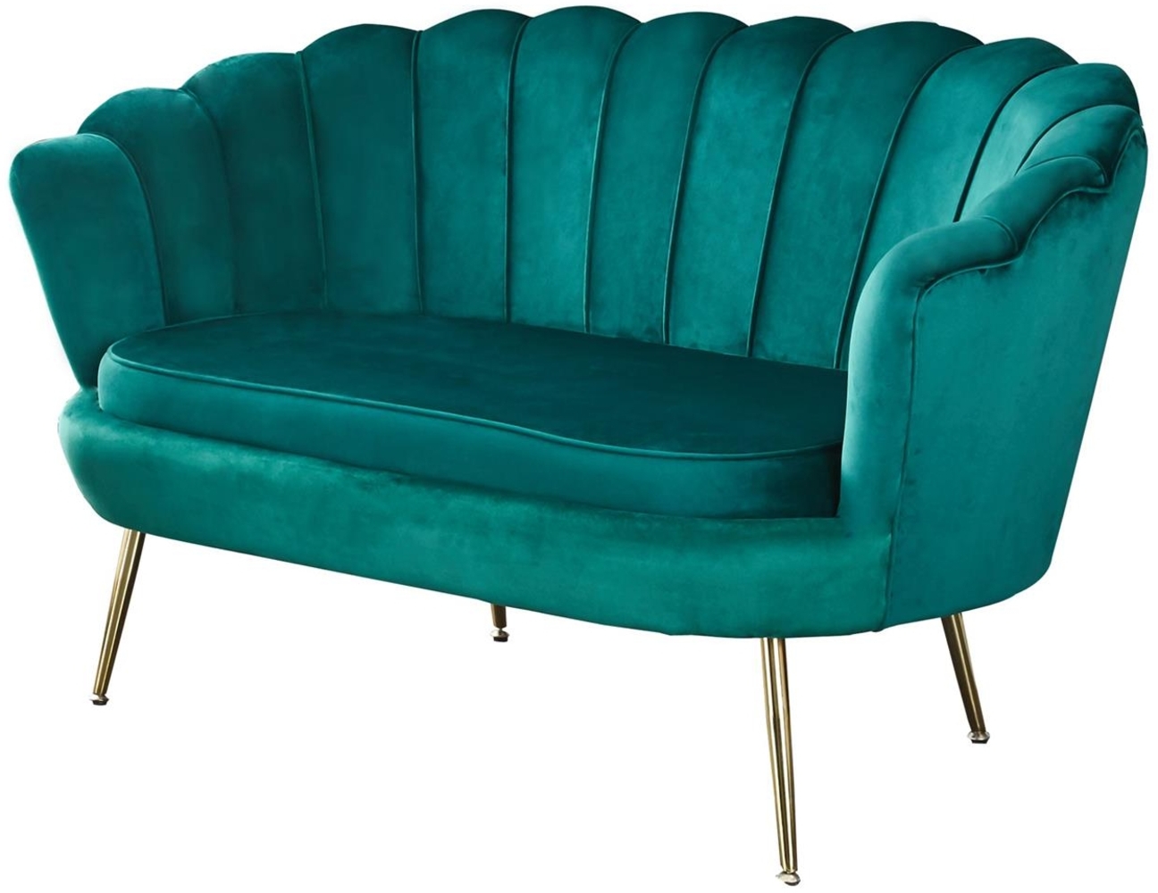 Muschelsofa Metall Gold Samt Grün Bild 1