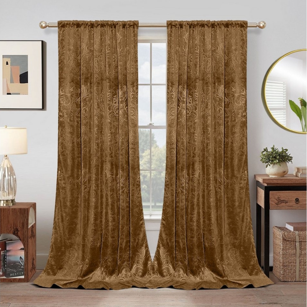 BTTO V&G Vorhang Gardinen Blickdicht Vorhang Samt Velvet Kräuselband, (2 St), blickdicht, Vorhang Wohnzimmer Bild 1