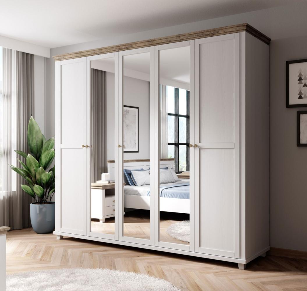 Kleiderschrank "Evora" Drehtürenschrank 246 cm Abisko Ash Eiche Lefkas Bild 1