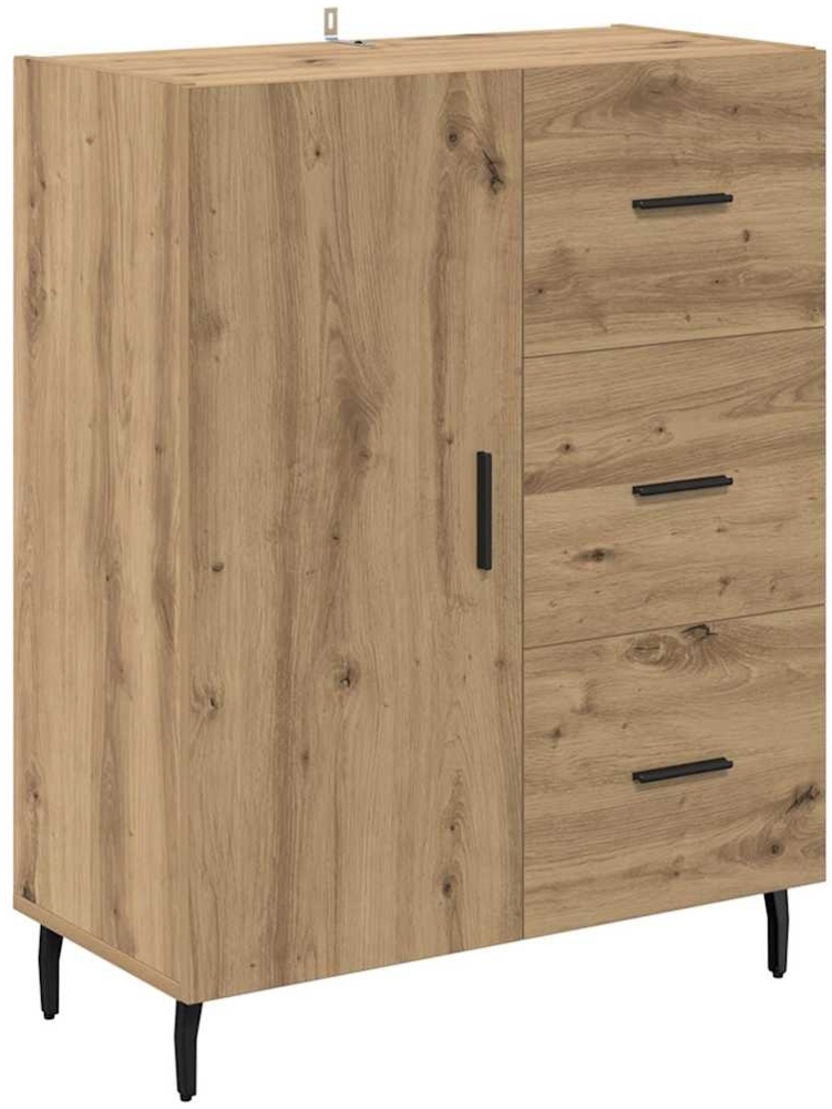 vidaXL Sideboard Artisan-Eiche 69,5 x 34 x 90 cm Verbundholz und Eisen 881532 Bild 1