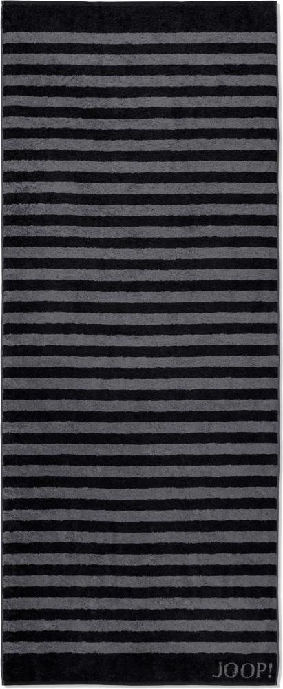 JOOP! Saunatuch - Classic Stripes Frottierkollektion - Walkfrottier Schwarz 80x200cm Bild 1