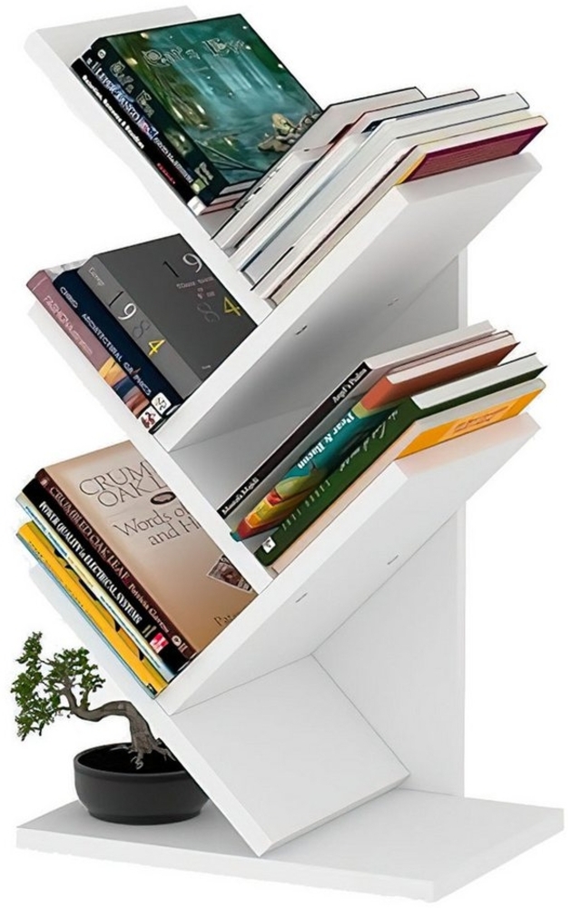 SURFOU Bücherregal Standregal mit 5 Ebenen Tree Desktop Bookshelf, Schreibtisch Bücherregal Bodenstehendes Lagerregal in Baumform, für Wohnzimmer Arbeitszimmer Kinderzimmer Schlafzimmer oder Küche Bild 1