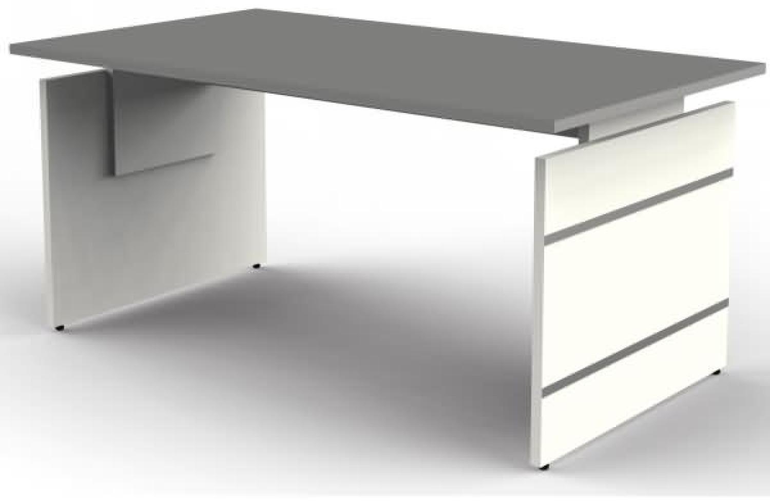 Höhenverstellbarer Wangenschreibtisch Form4, 160x80x68-76 cm, Graphit Bild 1