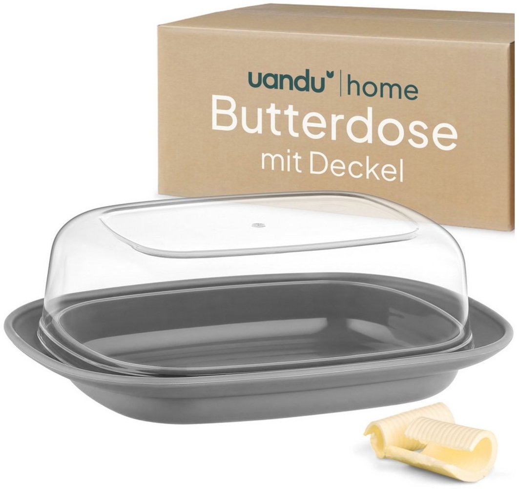 uandu home Butterdose mit Deckel Kunststoff, Butterbehälter, Butter dish, Butterdosen, (Butterschale mit Deckel, Butterdose spülmaschinenfest, Butterbox, Butter Box Dose) Bild 1