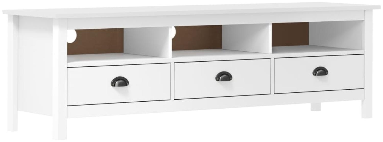 vidaXL TV-Schrank Hill Weiß 158x40x47 cm Massivholz Kiefer 288928 Bild 1