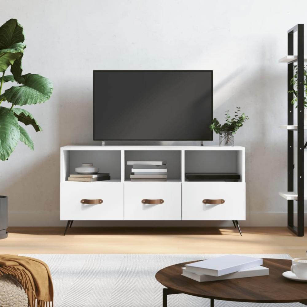 vidaXL TV-Schrank Weiß 102x36x50 cm Holzwerkstoff 829004 Bild 1