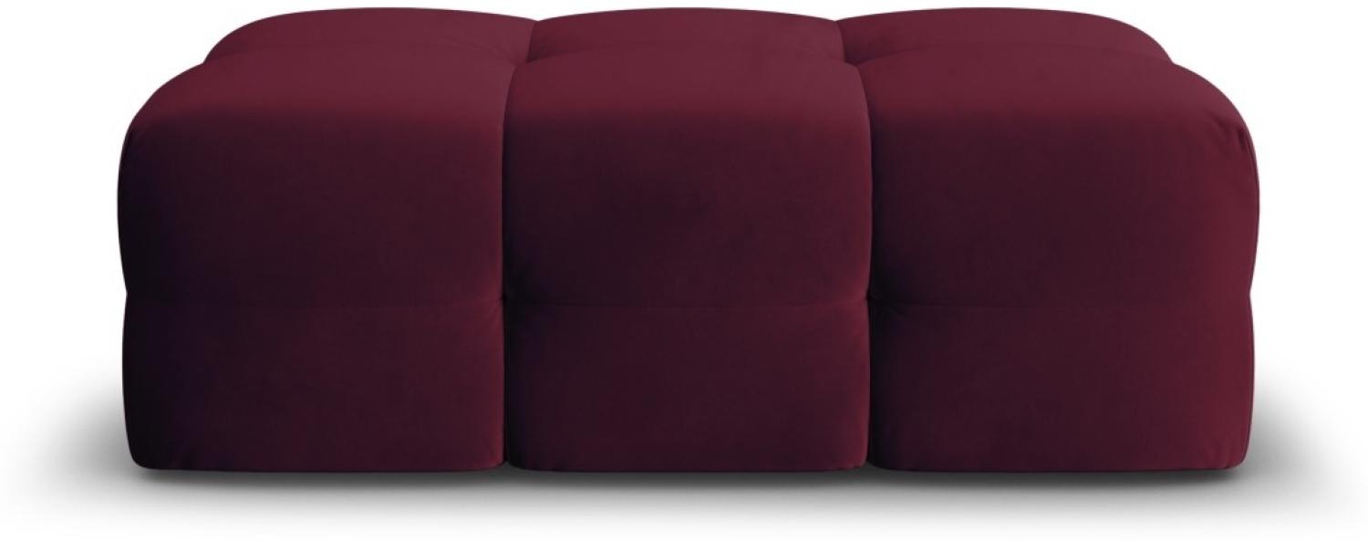 Micadoni Samtstoff Pouf Hocker Kendal | Bezug Purple | Beinfarbe Black Beech Wood Bild 1