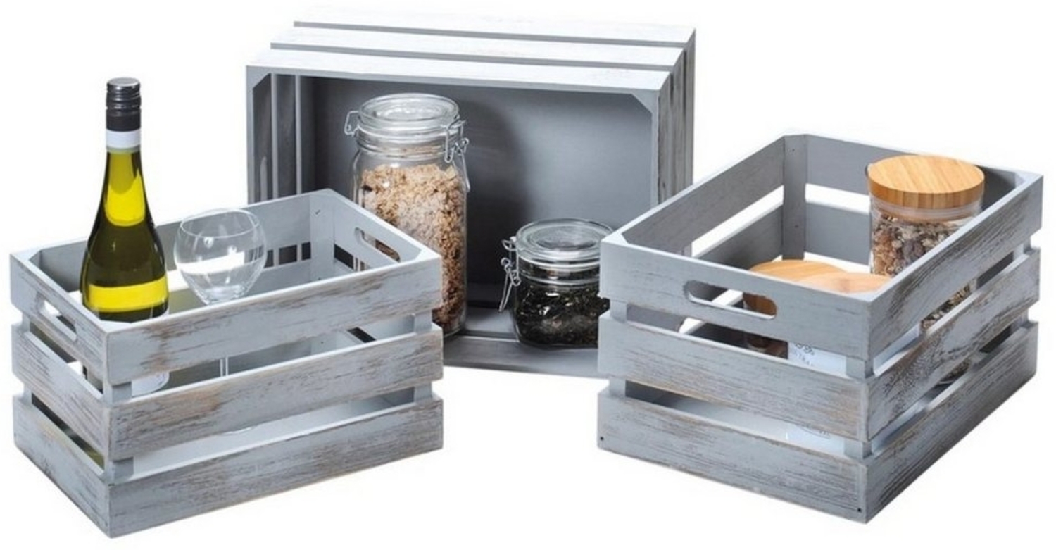 KESPER® Dekokiste KESPER 91670 Aufbewahrungsboxen 3er Set/Dekokisten aus Paulowinaholz Bild 1