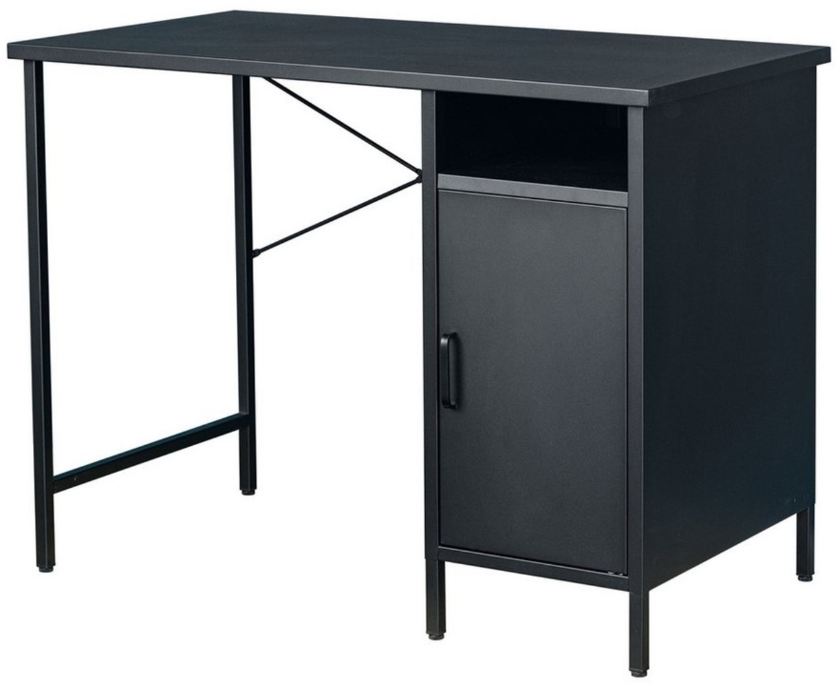 riess-ambiente Schreibtisch DURA STEEL 100cm schwarz · matter Arbeitstisch aus Metall mit Stauraum (Einzelartikel, 1-St), Arbeitszimmer · Metall · mit Fach · Home Office · Büro · Industrial Bild 1