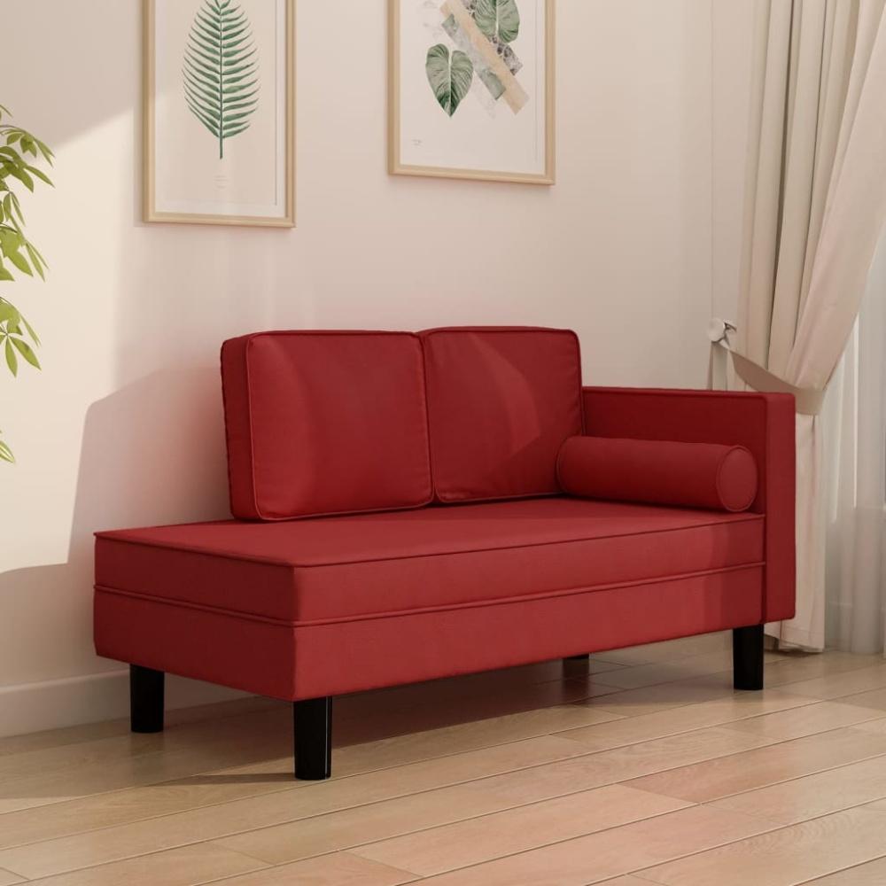 vidaXL Schlafsofa 2-Sitzer Weinrot Kunstleder [340699] Bild 1