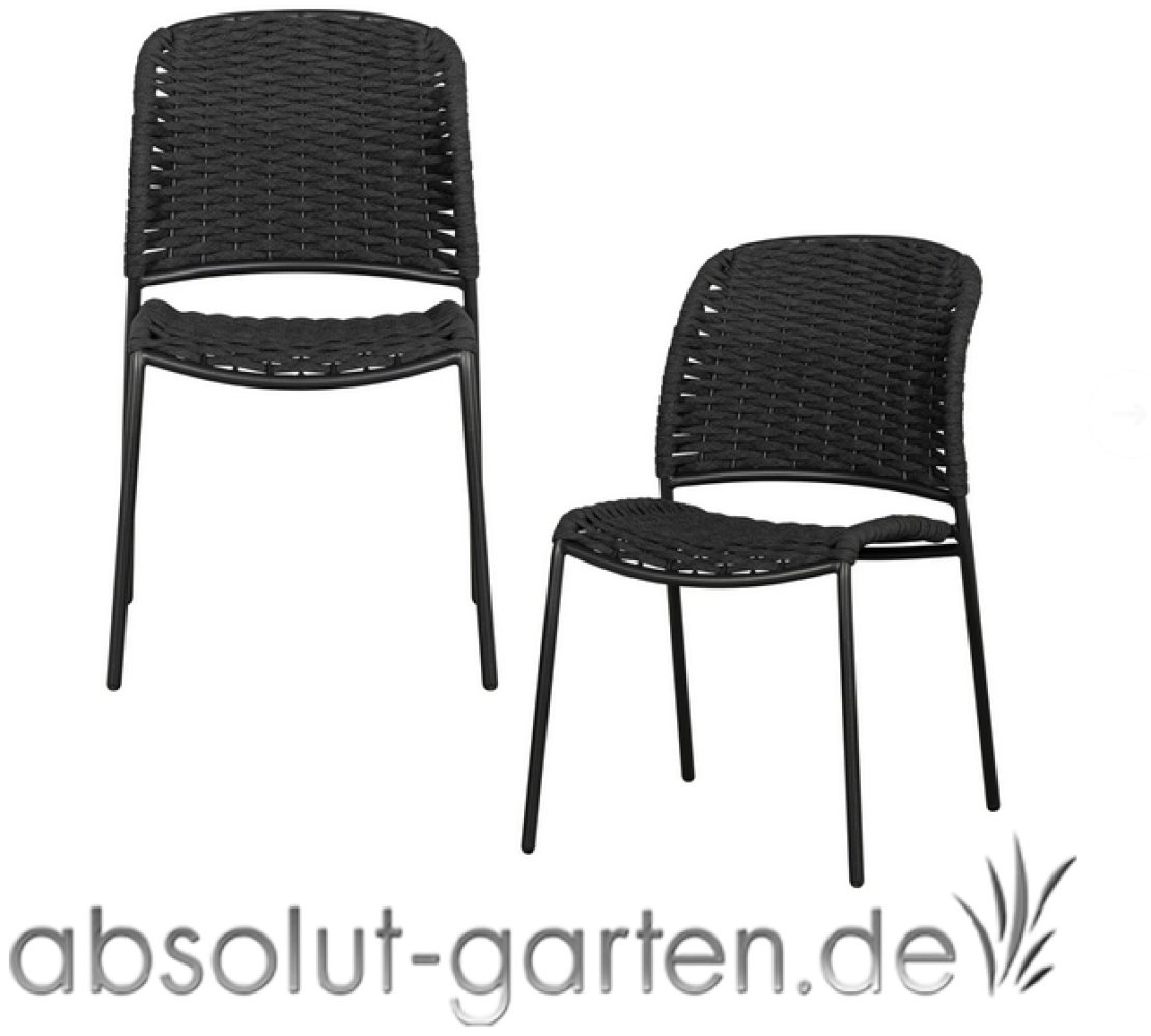 Gartenstuhl Taku 2er-Set aus Metall, Schwarz Bild 1