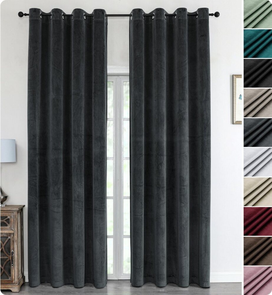 Beautex Verdunkelungsvorhang Samt Vorhang Ösen Gardine Velvet blickdicht abdunkelnd, Ösen (1 St), abdunkelnd Bild 1