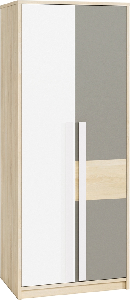 Kleiderschrank "Drop" Drehtürenschrank 80cm Fjord Buche weiß grau Bild 1