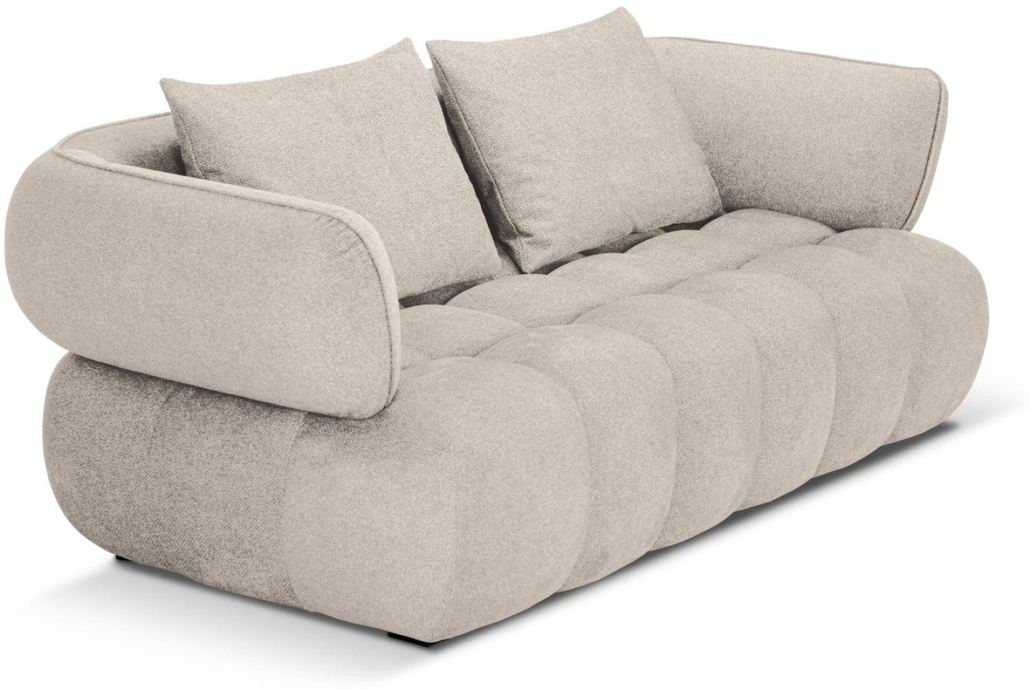 Micadoni Sofa Reese 2-Sitzer Strukturierter Samtstoff Dunkelbeige Bild 1