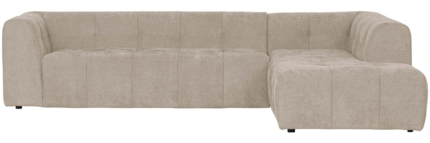 Ecksofa Grid aus Chenille-Gewebe Rechts, Beige Bild 1