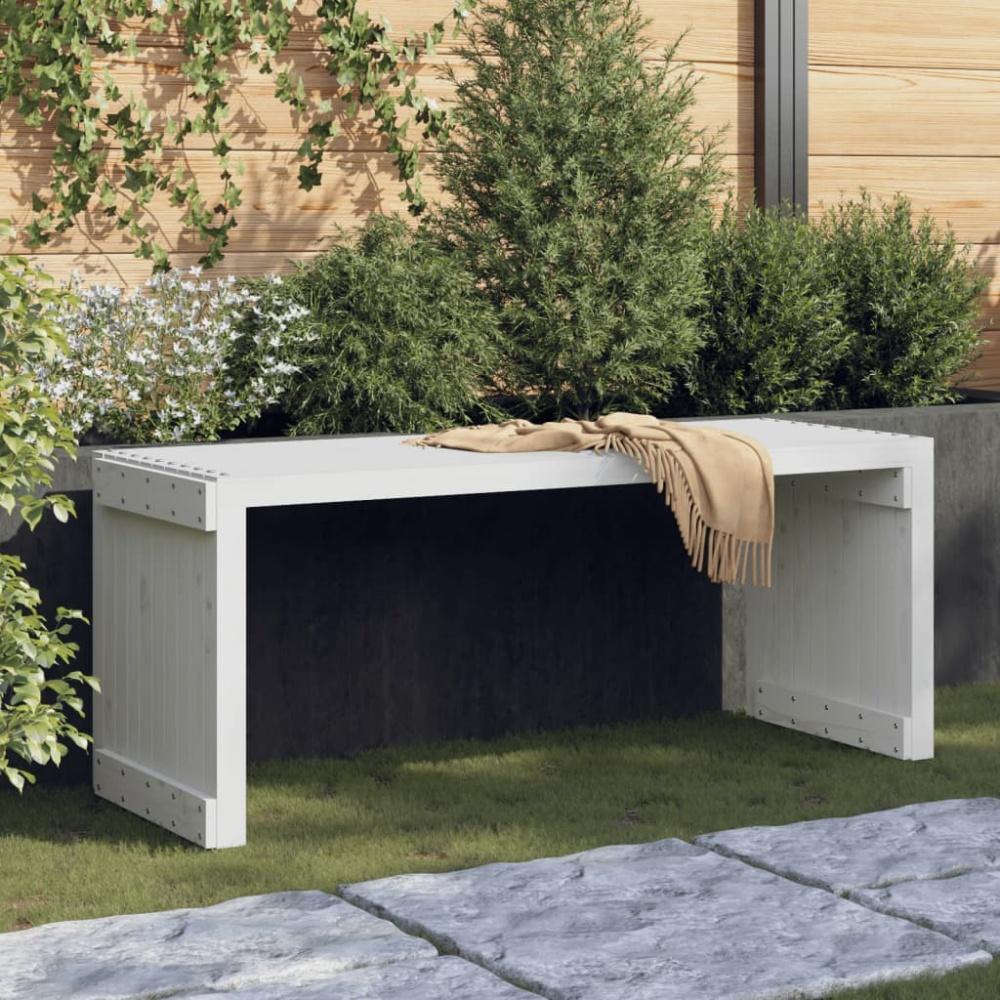 vidaXL Gartenbank Ausziehbar Weiß 212,5x40,5x45 cm Massivholz Kiefer 832526 Bild 1