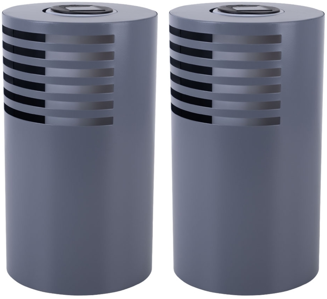 2x LED Solarlampe, Stehlampe, Metall, H 35 cm Bild 1