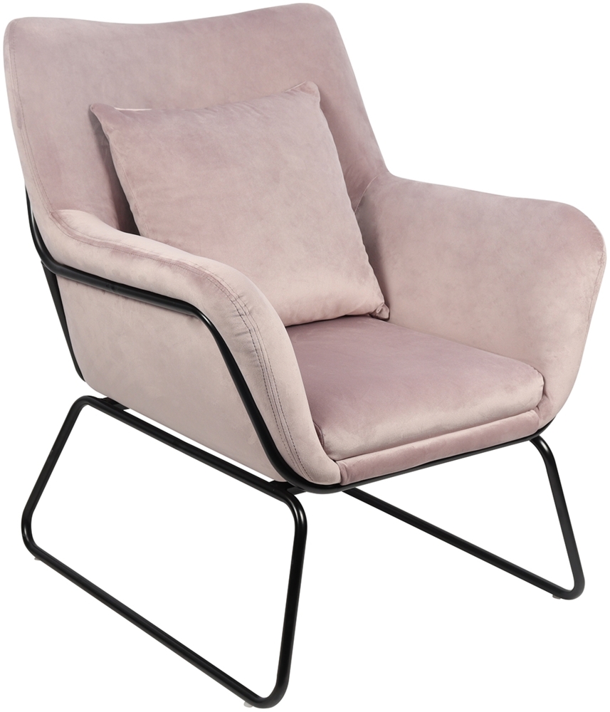 Relaxsessel Samtbezug Rose Sessel Polstersessel Ohrensessel Loungesessel Bild 1