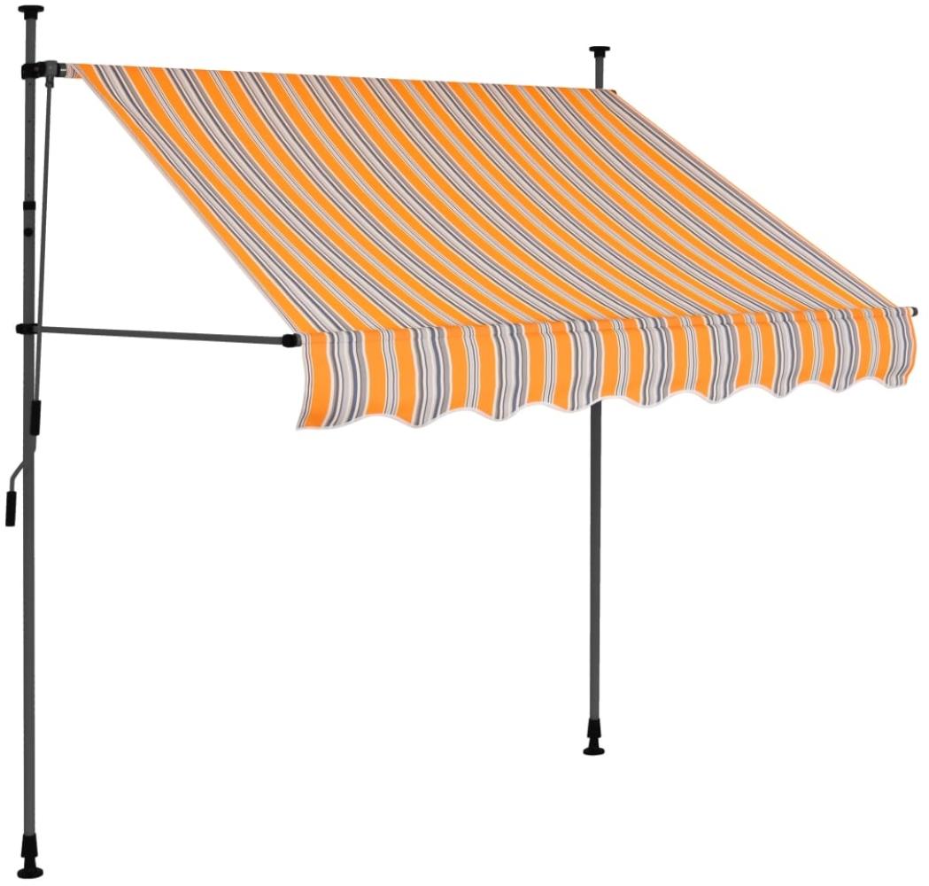 vidaXL Einziehbare Markise Handbetrieben mit LED 150 cm Gelb und Blau 145849 Bild 1